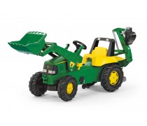 Minamas traktorius su 2 kaušais - vaikams nuo 3 iki 8 metų | JrollyJunior John Deere | Rolly Toys
